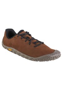 Buty do chodzenia męskie Merrell Vapor Glove. Zapięcie: sznurówki. Kolor: brązowy. Materiał: guma, syntetyk, zamsz, materiał, tkanina. Szerokość cholewki: normalna. Sport: turystyka piesza