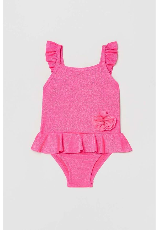 OVS jednoczęściowy strój kąpielowy niemowlęcy kolor różowy. Kolor: różowy. Rodzaj stanika: odpinane ramiączka