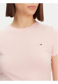 Tommy Jeans T-Shirt DW0DW20459 Różowy Slim Fit. Kolor: różowy. Materiał: bawełna #3