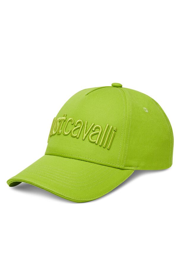 Just Cavalli Czapka z daszkiem 78RAZK30 ZG192 Zielony. Kolor: zielony. Materiał: bawełna, materiał