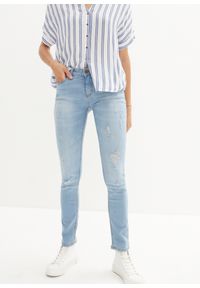 bonprix - Dżinsy ze stretchem SKINNY, mid waist. Kolor: niebieski #1