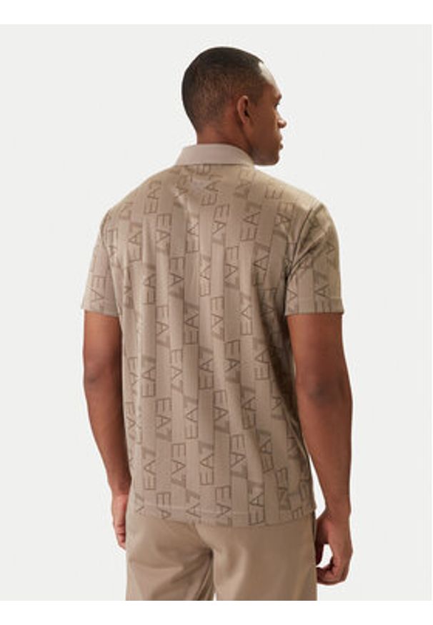 EA7 Emporio Armani Polo 7M001287 AF22277 Beżowy Regular Fit. Typ kołnierza: polo. Kolor: beżowy. Materiał: syntetyk
