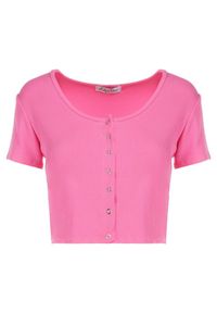 Born2be - Różowa Bluzka Calleira. Kolor: różowy. Materiał: tkanina, wiskoza. Długość rękawa: krótki rękaw. Długość: krótkie. Styl: klasyczny #4