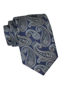 Alties - Klasyczny Krawat Męski - ALTIES - Ciemnoniebieski, Wzór Paisley. Kolor: niebieski. Materiał: tkanina. Wzór: paisley. Styl: klasyczny #1