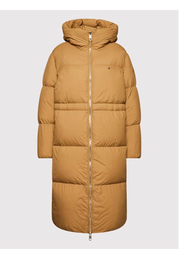 TOMMY HILFIGER - Tommy Hilfiger Kurtka puchowa Nylon Down WW0WW31702 Brązowy Relaxed Fit. Kolor: brązowy. Materiał: syntetyk, puch