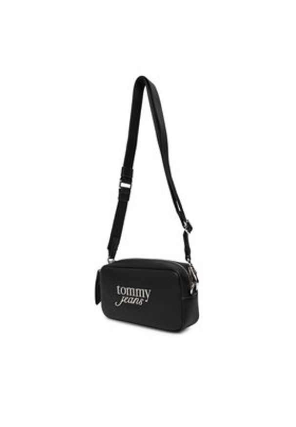Tommy Jeans Torebka Tjw Bold Script Camera Bag AW0AW17897 Czarny. Kolor: czarny. Materiał: skórzane