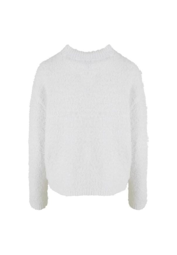 Urban Classics - Damski Sweter Ze Sztucznymi Piórami. Kolor: biały