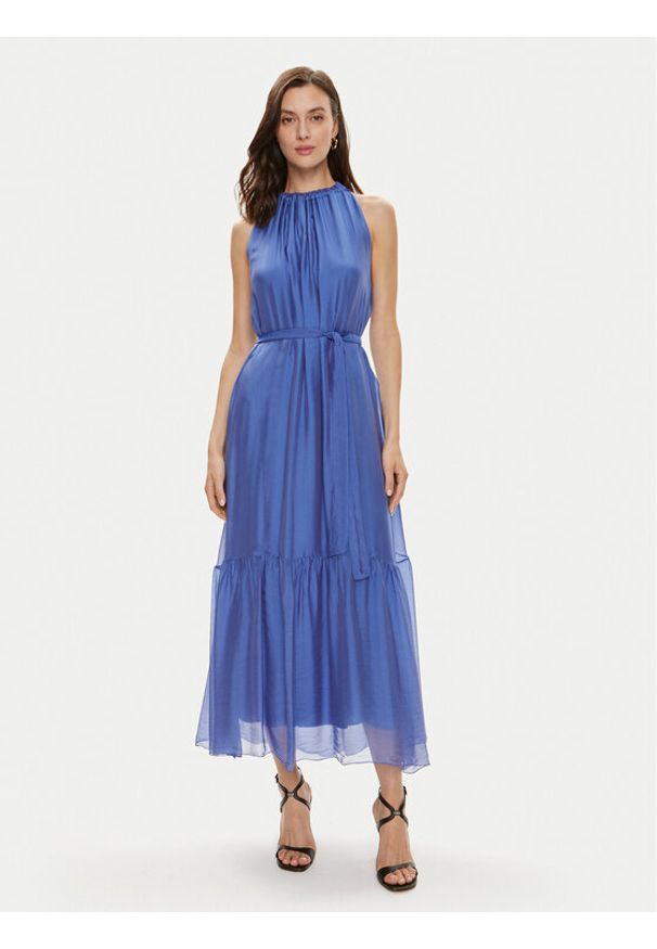 Haveone Sukienka letnia AFF-L008 Niebieski Regular Fit. Kolor: niebieski. Materiał: wiskoza. Sezon: lato