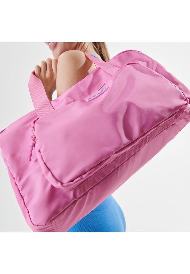 Sinsay - Torba sportowa GYM HARD - Różowy. Kolor: różowy. Styl: sportowy