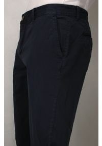 Chiao - Bawełniane, Elastyczne Spodnie Męskie, CHINOS, Zwężane Nogawki, Granatowe. Kolor: niebieski. Materiał: lycra, bawełna #2