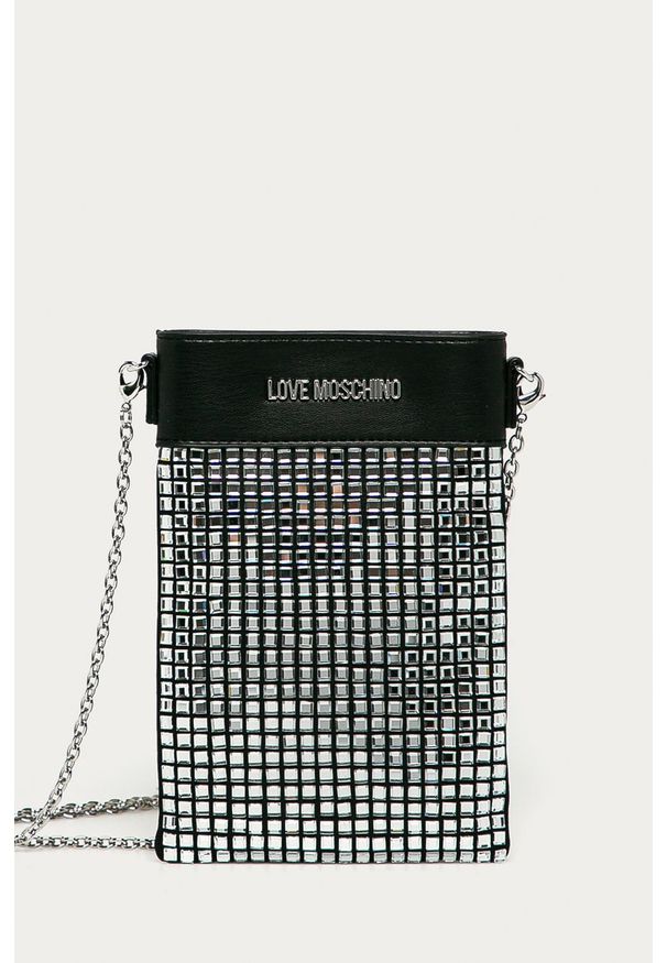 Love Moschino - Pokrowiec na telefon. Kolor: czarny. Materiał: materiał, skóra ekologiczna