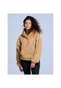 POEDERBAAS - Bluza z kapturem Fluffy - damska - na cztery pory roku - Teddy - Ciepły piasek. Typ kołnierza: kaptur. Kolor: beżowy. Materiał: poliester. Sezon: zima. Sport: narciarstwo #1