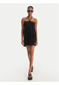 Juicy Couture Sukienka letnia Smocked Terry JCGED126007 Czarny Regular Fit. Kolor: czarny. Materiał: bawełna. Sezon: lato #6