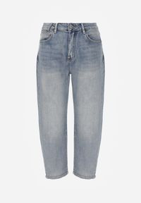 Renee - Niebieskie Jeansy High Waist Mom Fit Zolseli. Okazja: na co dzień. Stan: podwyższony. Kolor: niebieski. Styl: elegancki, casual #4
