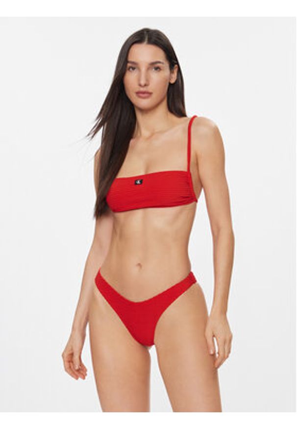 Calvin Klein Swimwear Góra od bikini KW0KW02467 Czerwony. Kolor: czerwony. Materiał: syntetyk