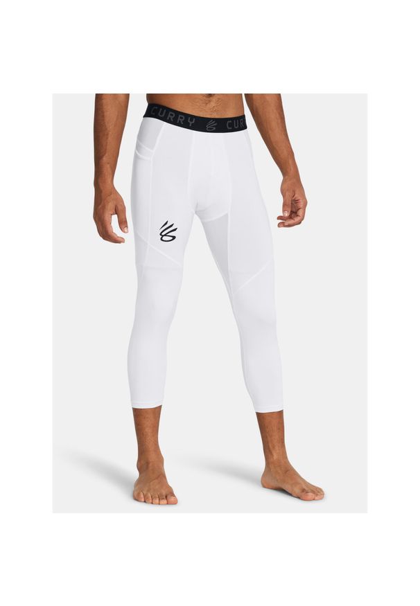 Legginsy treningowe męskie Under Armour Curry Brand 3/4. Kolor: biały
