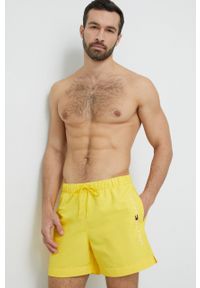 TOMMY HILFIGER - Tommy Hilfiger szorty kąpielowe kolor żółty. Kolor: żółty. Materiał: tkanina, poliester #3
