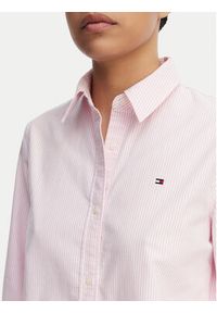 TOMMY HILFIGER - Tommy Hilfiger Koszula Fit Flag Embroidery Oxford WW0WW46111 Różowy Regular Fit. Kolor: różowy. Materiał: bawełna #5