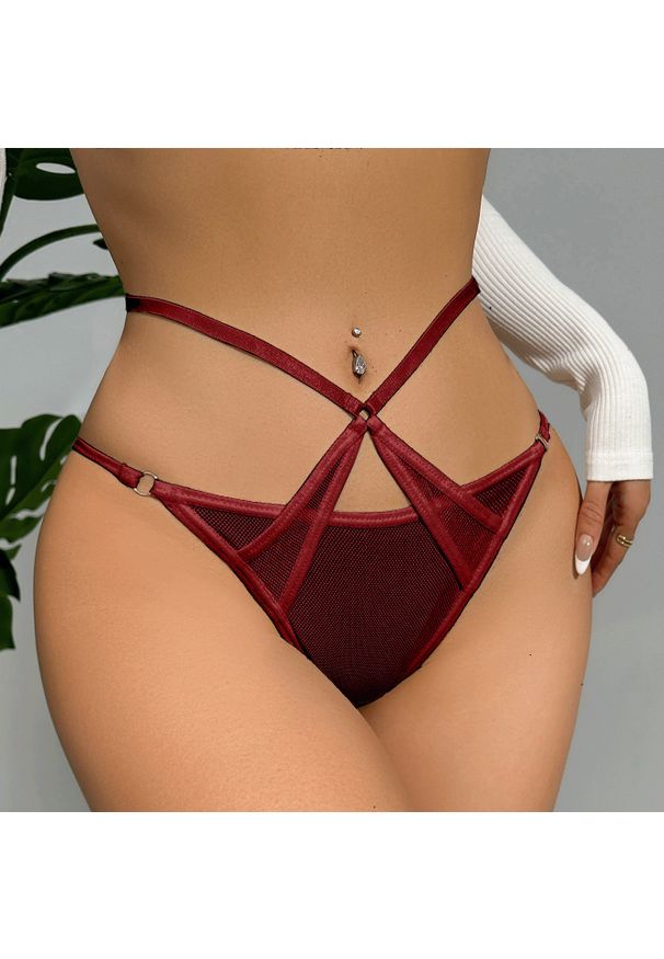 Intica - Majtki damskie z elastyczną gumką Ankie. Kolor: biały. Materiał: skóra, materiał. Długość: długie