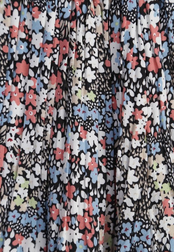 Renee - Czarno-Różowe Spodnie z Szerokimi Nogawkami High Waist z Bawełną Paskiem i Gumką w Talii Drosofia. Okazja: na co dzień. Stan: podwyższony. Kolor: czarny. Materiał: bawełna. Styl: elegancki, casual