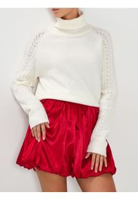 Sinsay - Golf z ozdobnymi rękawami - biały. Typ kołnierza: golf. Kolor: biały