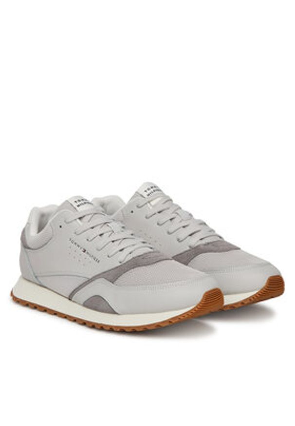 TOMMY HILFIGER - Tommy Hilfiger Sneakersy New Runner Eva Mix FM0FM05522 Beżowy. Kolor: beżowy. Materiał: skóra