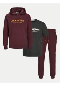 Jack & Jones - Jack&Jones Komplet dresowy Alvis 12267884 Bordowy Standard Fit. Kolor: czerwony. Materiał: bawełna, syntetyk