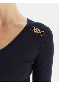 Fracomina Sweter FR25WT7025K43301 Granatowy Slim Fit. Kolor: niebieski. Materiał: wiskoza, syntetyk #3