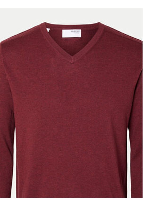 Selected Homme Sweter 16090147 Czerwony Regular Fit. Kolor: czerwony. Materiał: bawełna