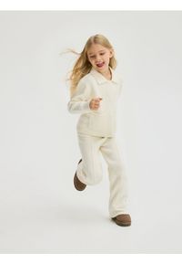 Reserved - Dzianinowe spodnie z domieszką wełny - złamana biel. Materiał: dzianina, wełna #1