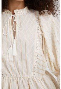 Y.A.S bluzka damska kolor beżowy wzorzysta. Kolor: beżowy. Materiał: tkanina. Długość rękawa: długi rękaw. Długość: długie #4