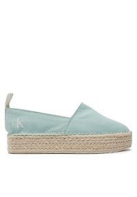 Espadryle Calvin Klein Jeans. Kolor: zielony. Obcas: na platformie