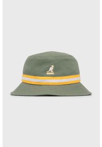 Kangol kapelusz bawełniany kolor zielony bawełniany. Kolor: zielony. Materiał: bawełna
