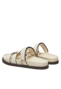 Tory Burch Klapki Ines Sport Slide 161636 Écru. Materiał: skóra. Styl: sportowy