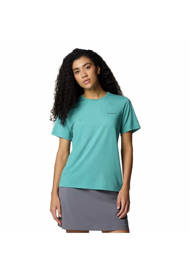 columbia - Koszulka damska Columbia Wild Springs Short Sleeve z krótkim rękawem. Kolor: zielony. Długość rękawa: krótki rękaw. Długość: krótkie