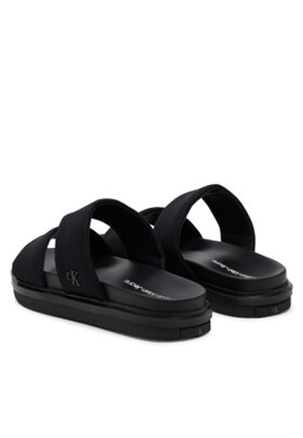 Calvin Klein Jeans Klapki Flat Molded Dbl Bar Sandal Cv YM0YM01222 Czarny. Kolor: czarny. Materiał: materiał