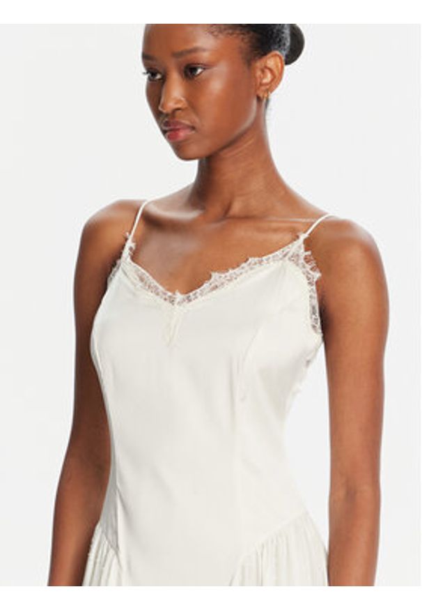 ROTATE Sukienka wieczorowa 113949857 Écru Regular Fit. Materiał: syntetyk. Styl: wizytowy