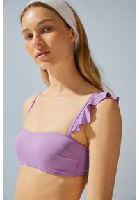 Women Secret - women'secret Biustonosz kąpielowy kolor fioletowy miękka miseczka. Kolor: fioletowy. Materiał: dzianina