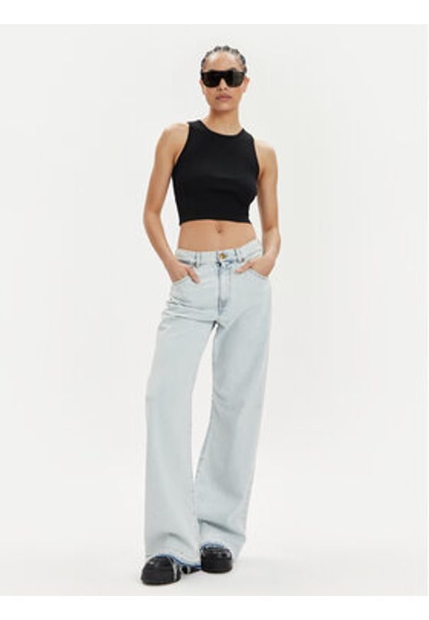 Vero Moda Top Ginny 10300339 Czarny Slim Fit. Kolor: czarny. Materiał: syntetyk
