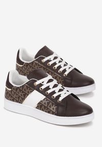 Renee - Brązowe Sneakersy z Printem Casica. Kolor: brązowy. Wzór: nadruk #2