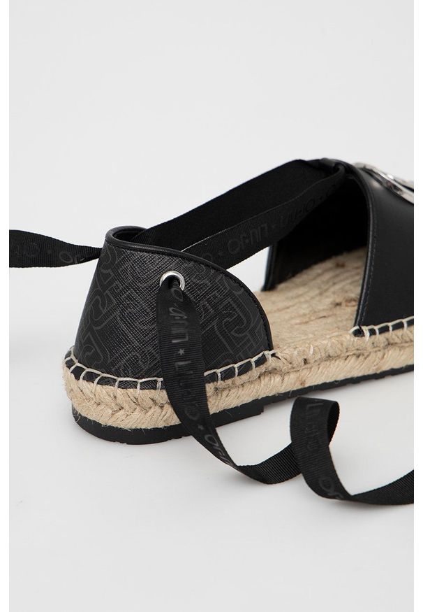 Liu Jo espadryle Vera 02 kolor czarny. Kolor: czarny. Materiał: guma, materiał. Obcas: na obcasie. Wysokość obcasa: niski