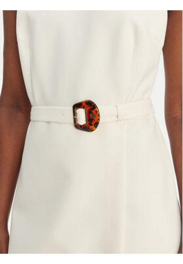 Hugo - HUGO Sukienka koktajlowa Kidenna 50559186 Écru Regular Fit. Materiał: syntetyk. Styl: wizytowy