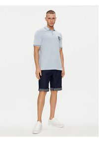 Armani Exchange Polo 8NZFPA Z8M5Z 15DB Błękitny Regular Fit. Typ kołnierza: polo. Kolor: niebieski. Materiał: bawełna