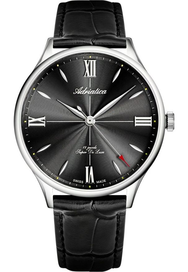 Zegarek Adriatica Zegarek męski Adriatica A1230.5264MXL czarny. Kolor: czarny