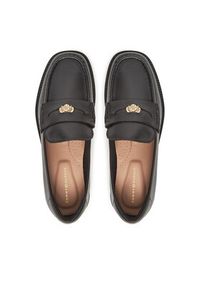 TOMMY HILFIGER - Tommy Hilfiger Mokasyny Crest Squarish Toe Penny Loafer FW0FW08633 Czarny. Kolor: czarny. Materiał: skóra #4