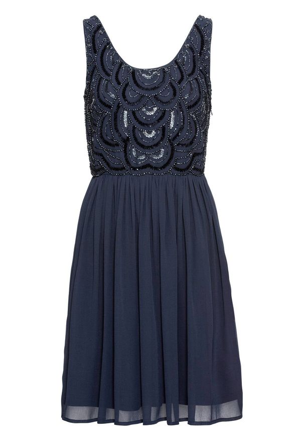 Sukienka z aplikacją z perełek bonprix ciemnoniebieski - Suknie wieczorowe  damskie 