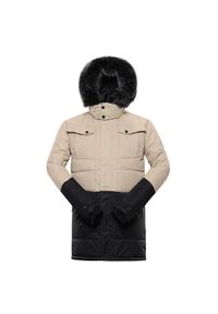 ALPINE PRO - Kurtka uniwersalna męska Alpine Pro MJCB625010. Typ kołnierza: kaptur. Kolor: czarny, beżowy, wielokolorowy. Materiał: syntetyk. Długość: długie. Sport: turystyka piesza #1