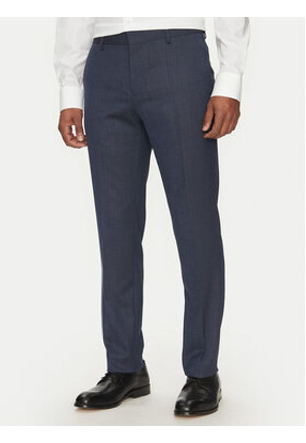 BOSS Garnitur H-Huge 50540776 Granatowy Slim Fit. Kolor: niebieski. Materiał: syntetyk