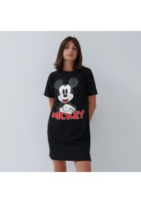 House - T-shirtowa sukienka Mickey Mouse - Czarny. Kolor: czarny. Wzór: motyw z bajki #1