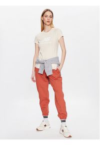 New Balance T-Shirt Essentials Stacked Logo WT31546 Beżowy Athletic Fit. Kolor: beżowy. Materiał: bawełna #5